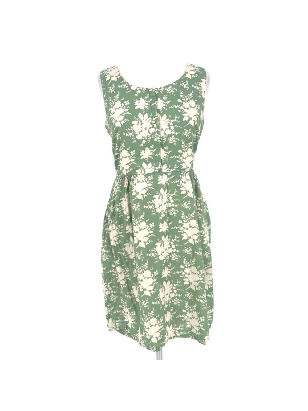 Cath Kidston Green Botanical Floral Cotton Dress Cottagecore Size 12 UK 8 US